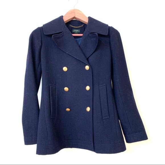 J.Crew navy wool pea coat - Picture 1 of 6